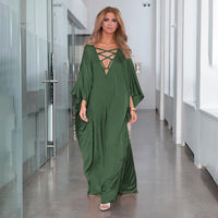 European And American New Satin Loose Fit Dress Vacation Casual Overlay Cover Up