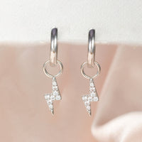 Gold Plated Water Drop Lightning Cross Pendant Earrings