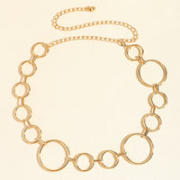 Simple Women's Waist Chain Metal Cutout Large Circle Sexy Body Chain