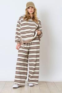 Striped Long-sleeved Trousers Casual Loose Two-piece Suit