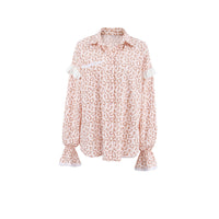 Ruffled Lantern Sleeves Top Women's Design Sense Street
