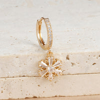 Micro-inlaid Inlaid Zirconium Christmas Snowflake Pendant Earrings Niche