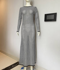 Women's Fashion Mesh Striped European And American Wind Beach Vacation Dress