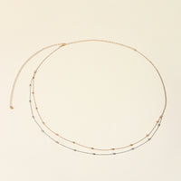 Summer Beach Sexy Body Chain Gold Silver Double Thin Chain Bead Waist Chain Street Fashion Retro Beauty Belly Chain