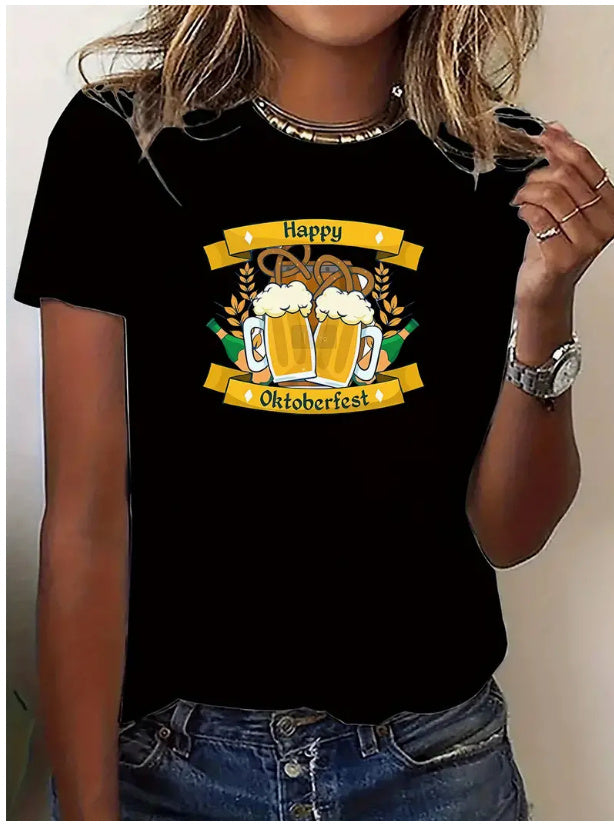 3D Digital Printed Casual Round Neck Short Sleeved Shirt