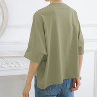 Loose-fitting Pure Cotton T-shirt Women's Large Version