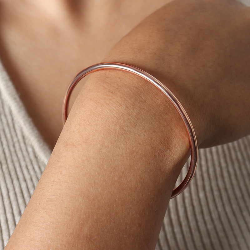 Women's French Colorless Retro Plain Ring Bracelet - Chic Angle