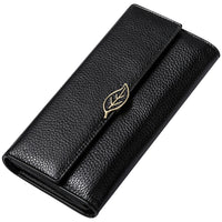 Lychee Pattern First Layer Cowhide Women's Long Wallet