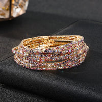Diamond-embedded Stretch Bracelet 2mm Single Row Color