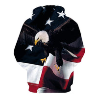 Women's 3D Digital Printing L Hooded Pocket Pullover Sweater