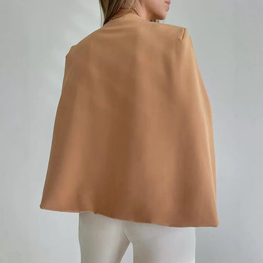 European And American Cape And Shawl Casual Collarless Suit