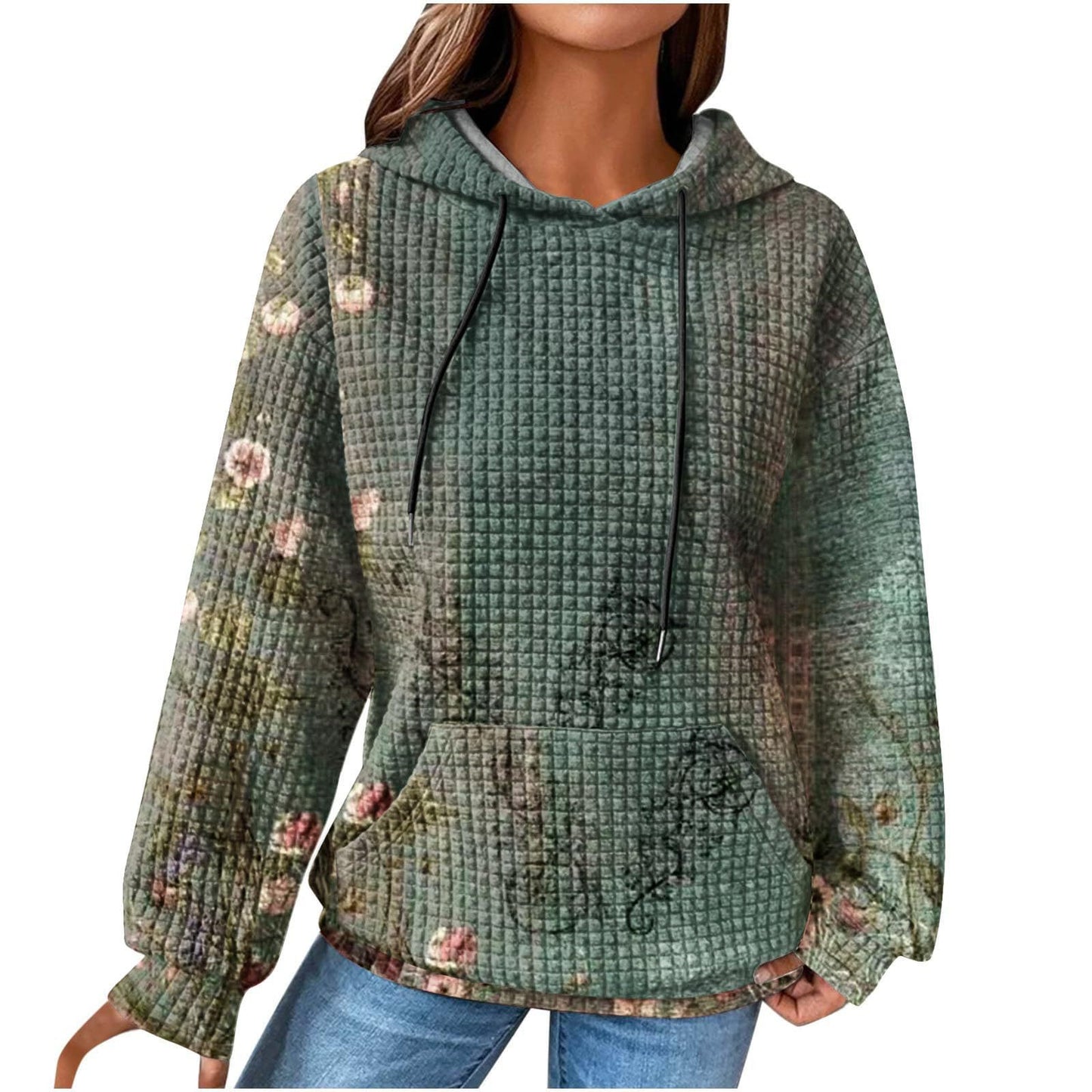 Winter Hooded Sweater Digital 3D Printing Casual Style