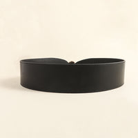 Vintage Women's Belt Black High-grade Metal Chain Pin Buckle Dress Shirt Simple Restraint Waist Wide Waist Seal