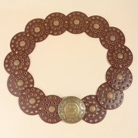 Retro Personality Men's And Women's Belts Exaggerated Hip Hop Punk Metal Cutout Round Fashion Belts