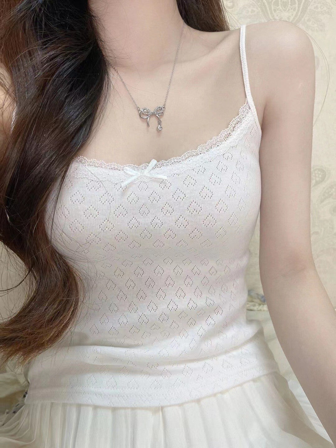 New French Style High Waist Ruffles U-Collar Cotton Top