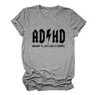 Letter Pattern Printed Women's Cotton T-shirt Short Sleeve