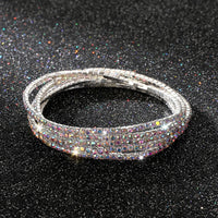 Diamond-embedded Stretch Bracelet 2mm Single Row Color